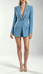 Kingsley Blue Diamante Blazer Flowering Girl