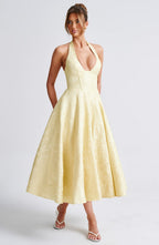 Effie Midi Dress - Lemon Flowering Girl