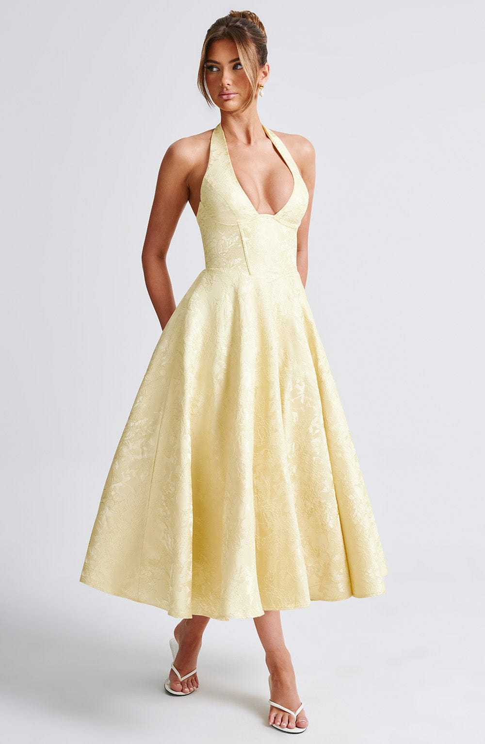 Effie Midi Dress - Lemon Flowering Girl