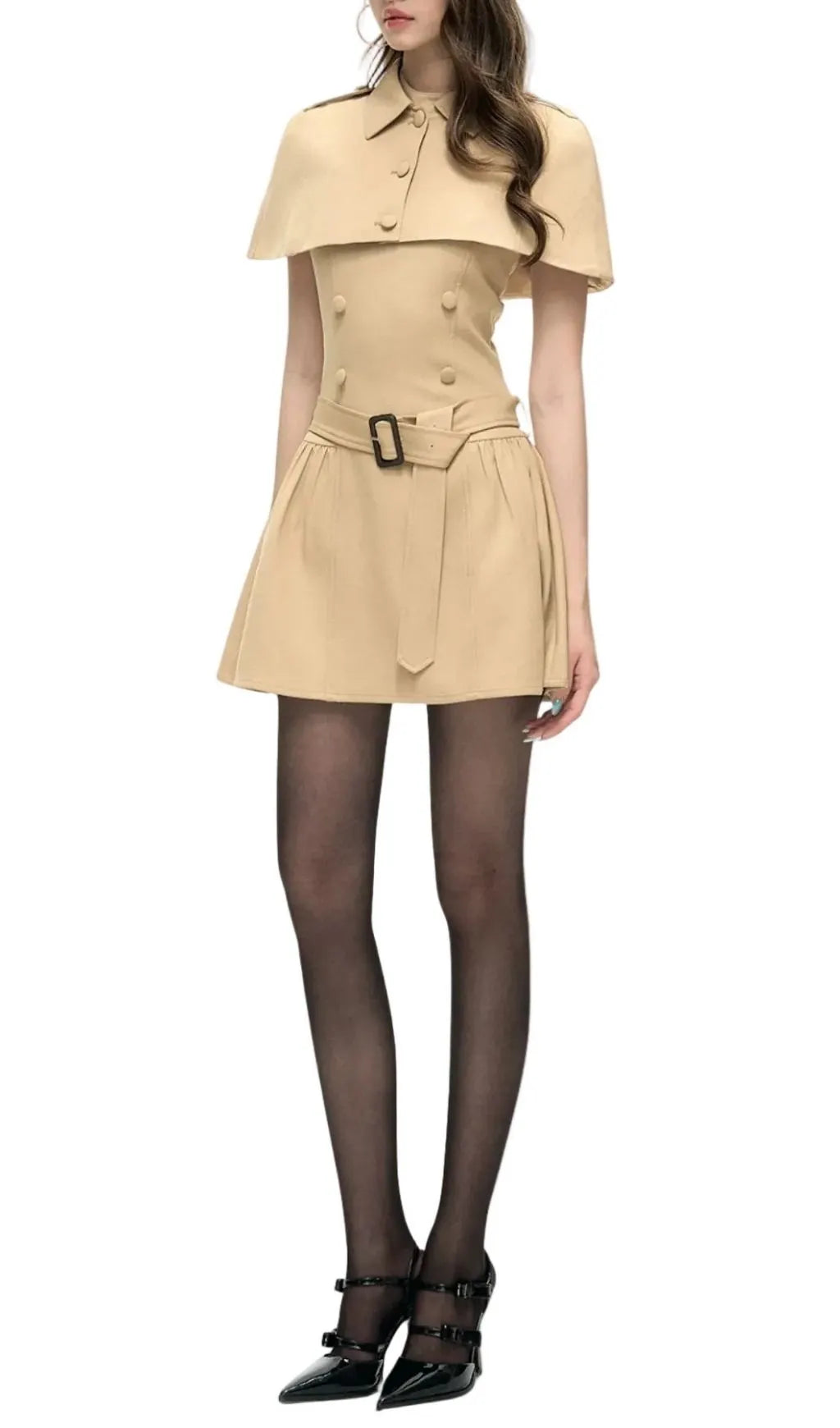 Ryker Buttoned Cape & Mini Dress Set Flowering Girl