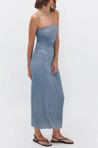 Odessa Dress In Sidewalk Grey Flowering Girl