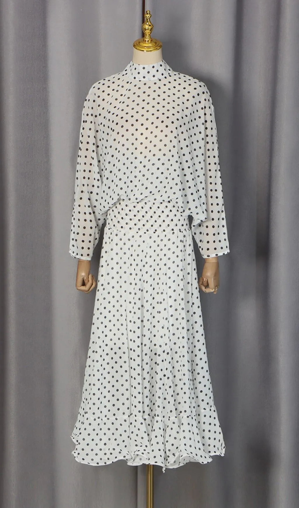 Macie White Dot Two-Piece Set Flowering Girl