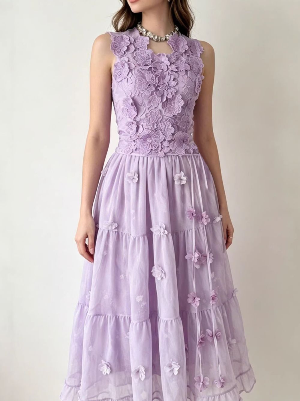 Miakoda Purple Flower Two-Piece Set Flowering Girl