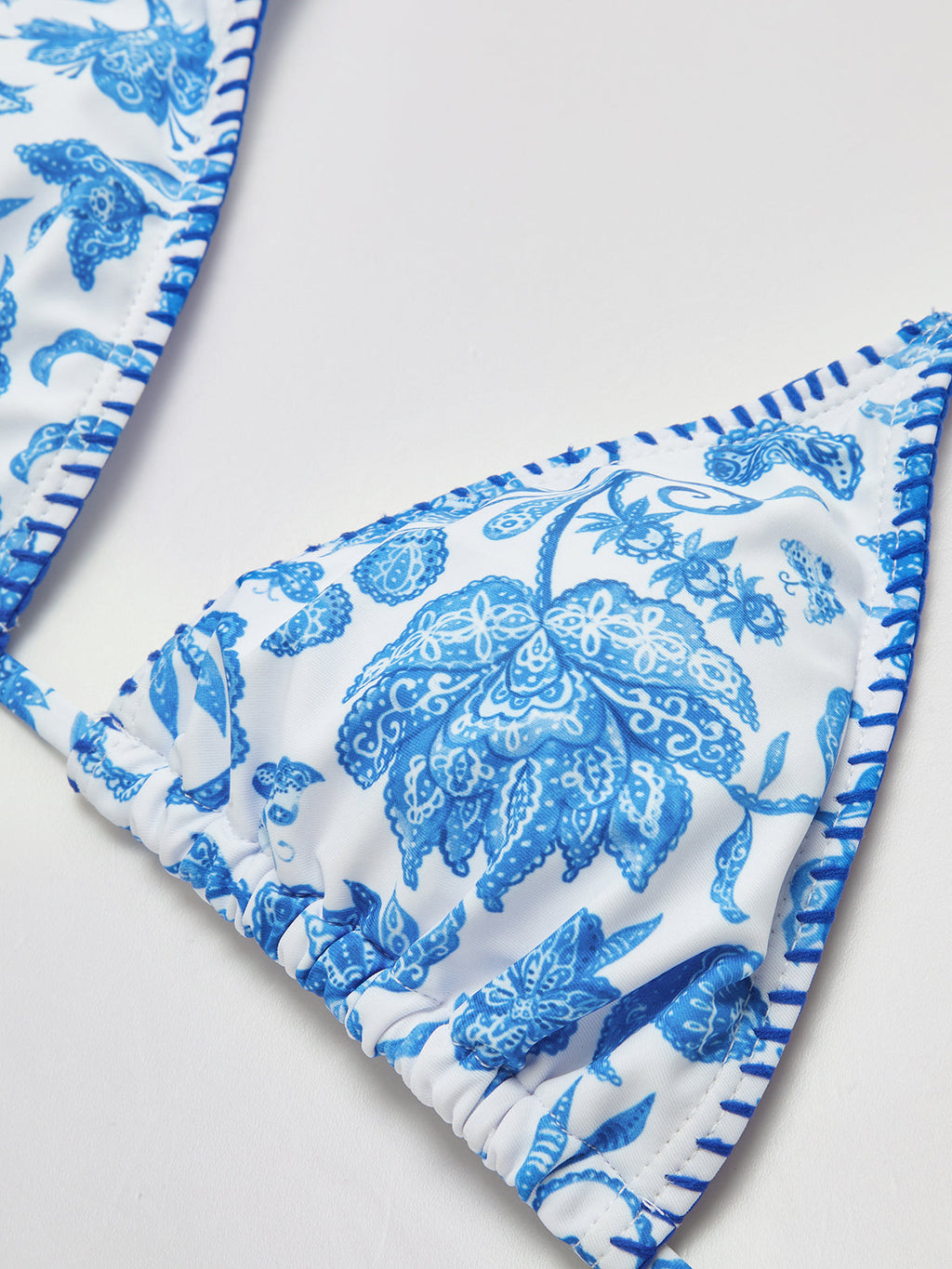 Printed Tasseled Adjustable Strap Bikini Set Flowering Girl