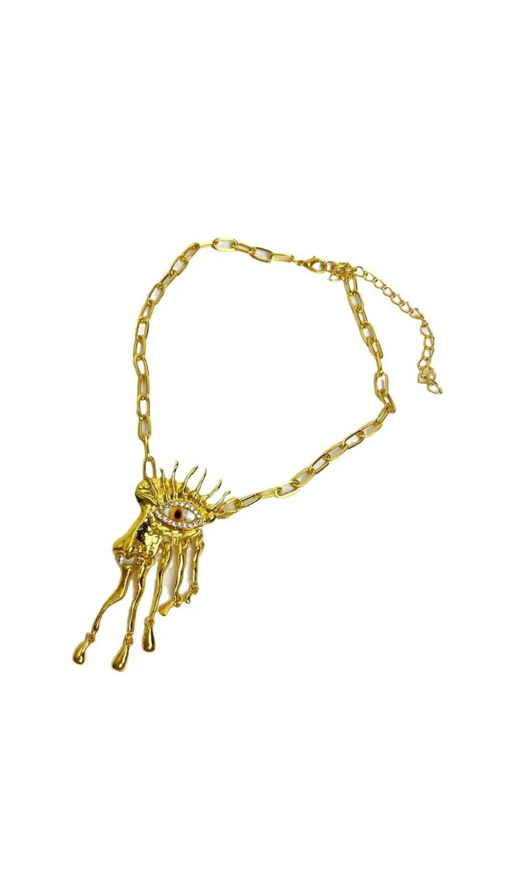 Chika Eye Rhinestone Necklace Flowering Girl