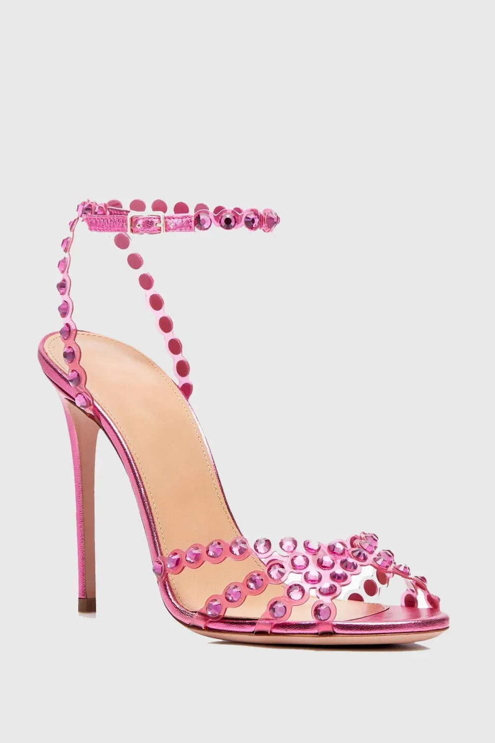 Astasia Rhinestone Embellished Heels - Pink Flowering Girl