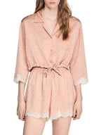 Rhinestone Embellished Tie Hem Shirt Flowering Girl