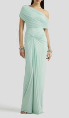 Henryk Mint Ruched Maxi Dress Flowering Girl