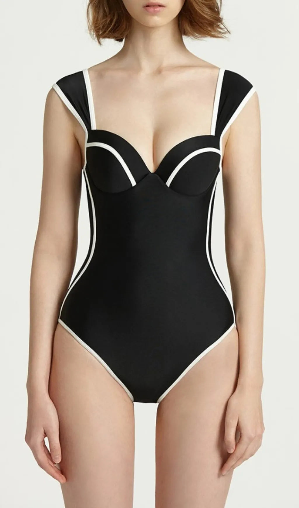 Darya Black One-Piece Swimsuit Flowering Girl