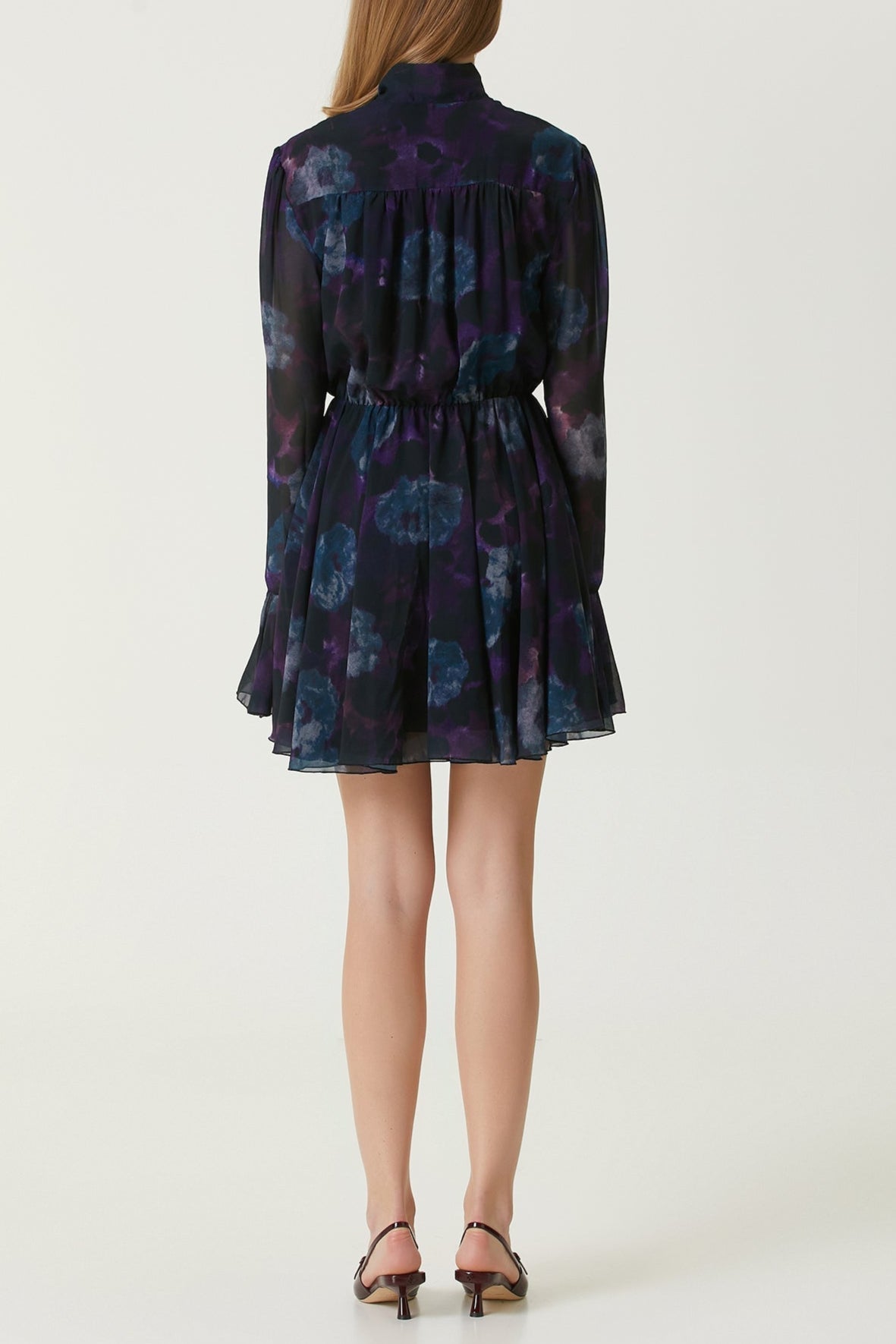Purple Floral Cocktail mini Dress Flowering Girl