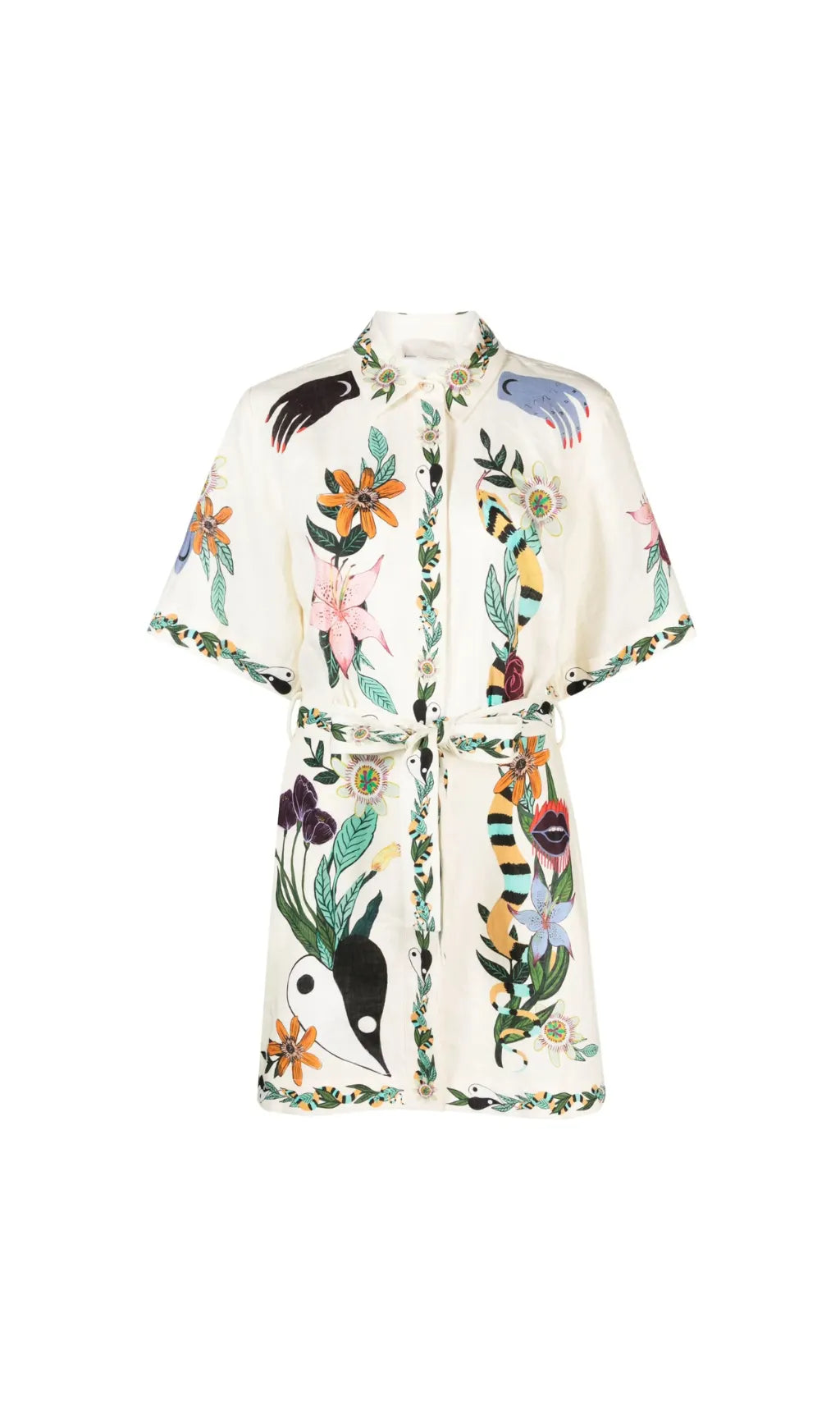 NEUTRAL MEAGAN ARTWORK-PRINT DRESS Flowering Girl