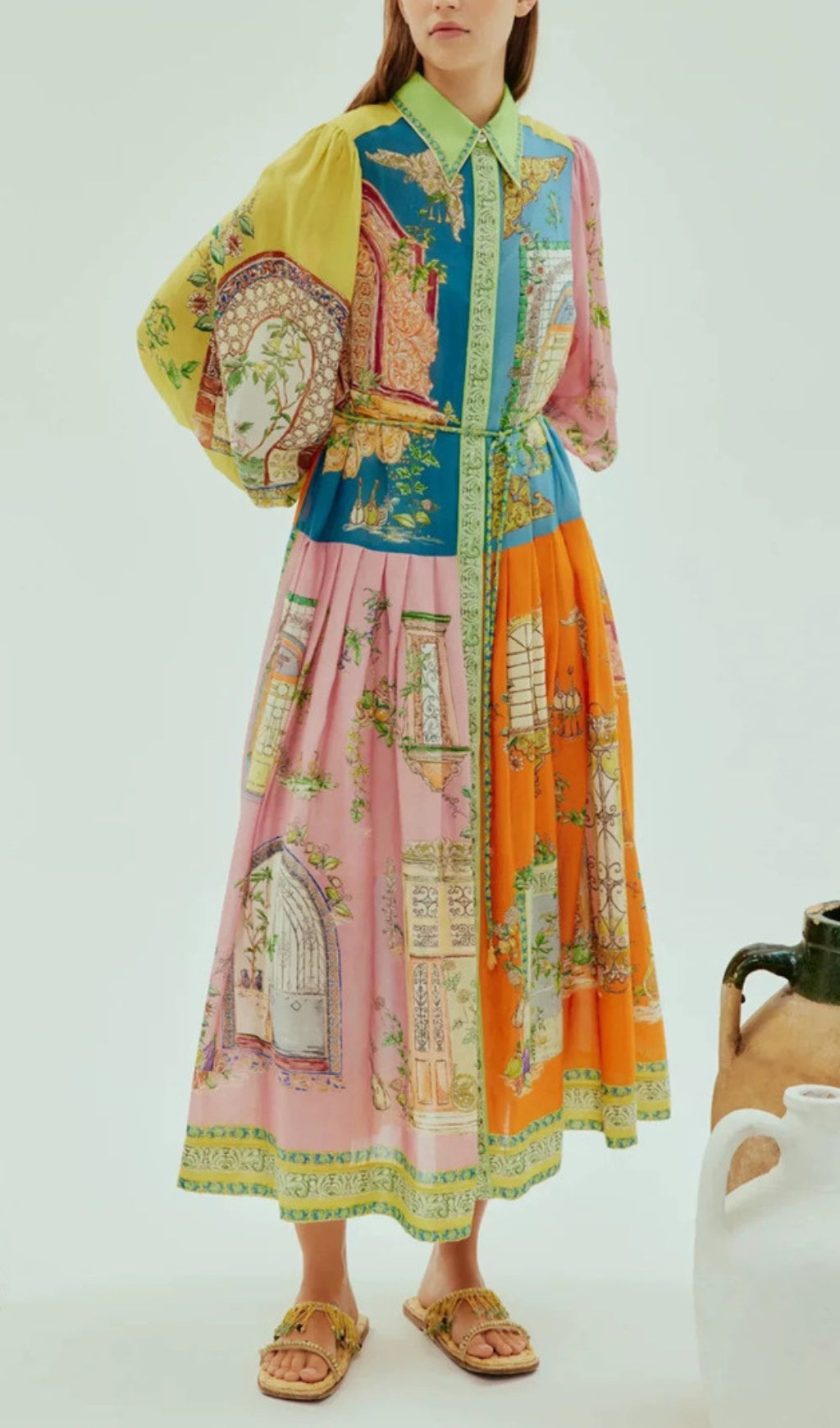 Elgin Printed Long Sleeve Midi Dress Flowering Girl