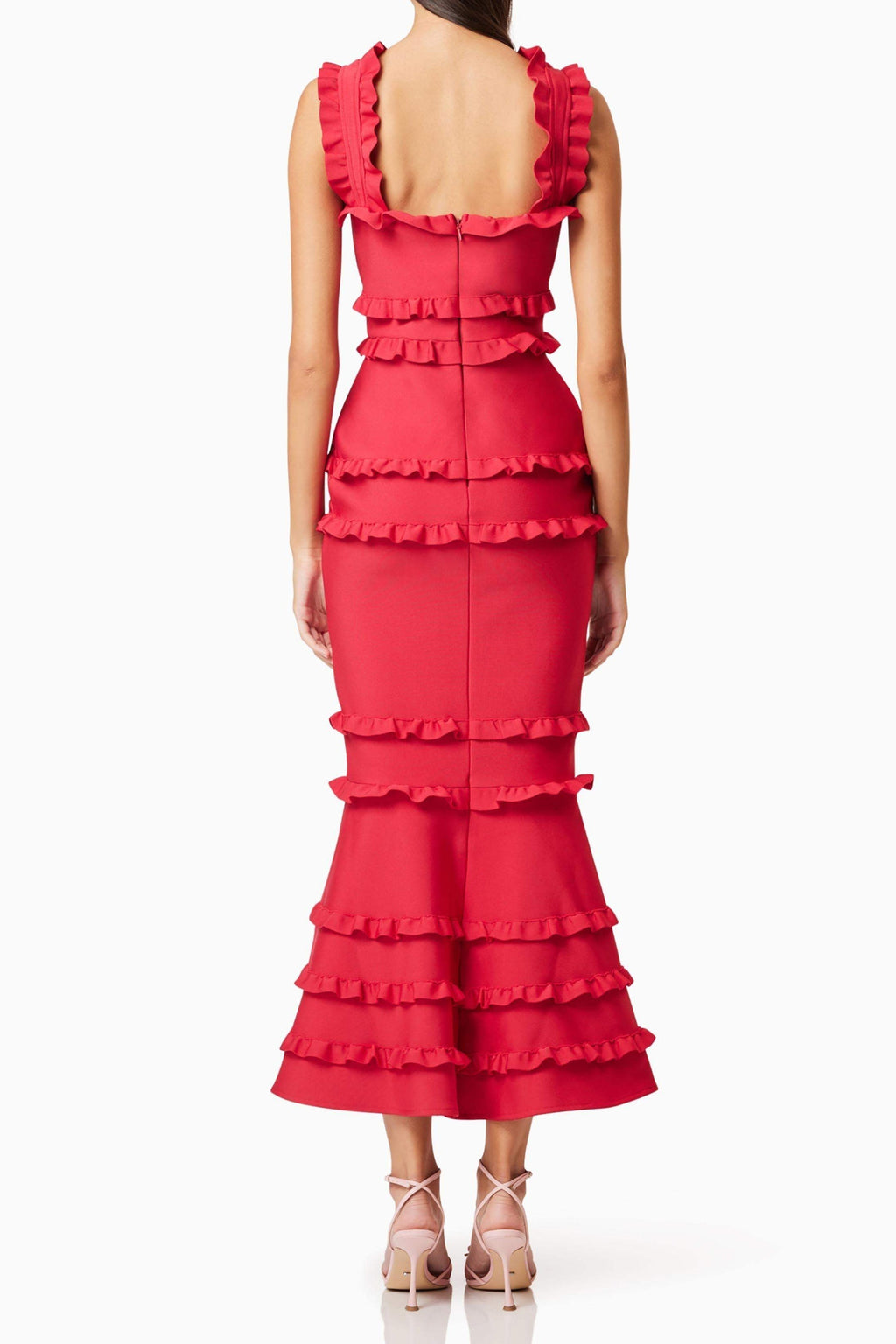 Josephine Frill Maxi Dress In Red Flowering Girl