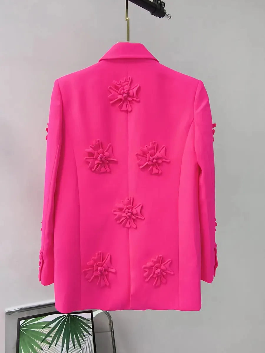 Acedia Pink Three Dimensional Floral Suit Flowering Girl