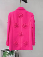 Acedia Pink Three Dimensional Floral Suit Flowering Girl
