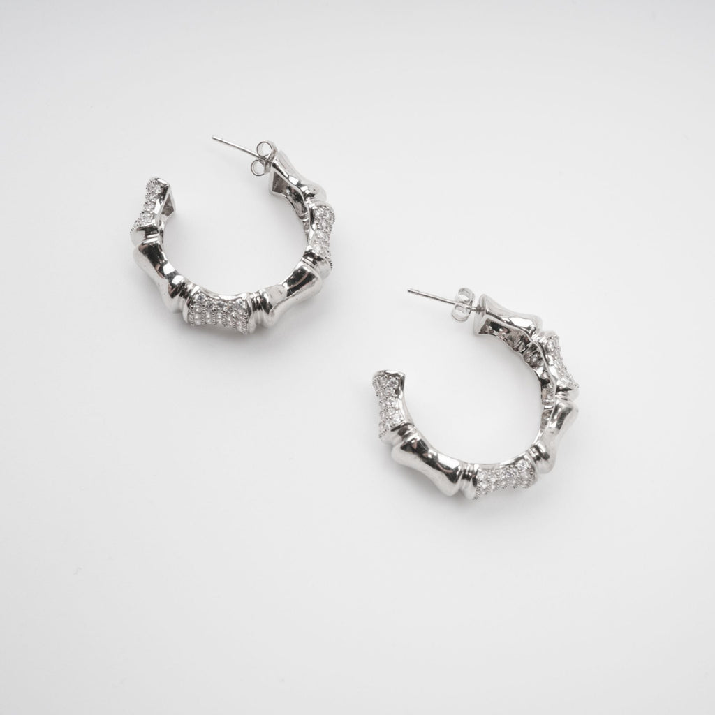 Léa Silver Tone Crystal Embellished Earrings Flowering Girl