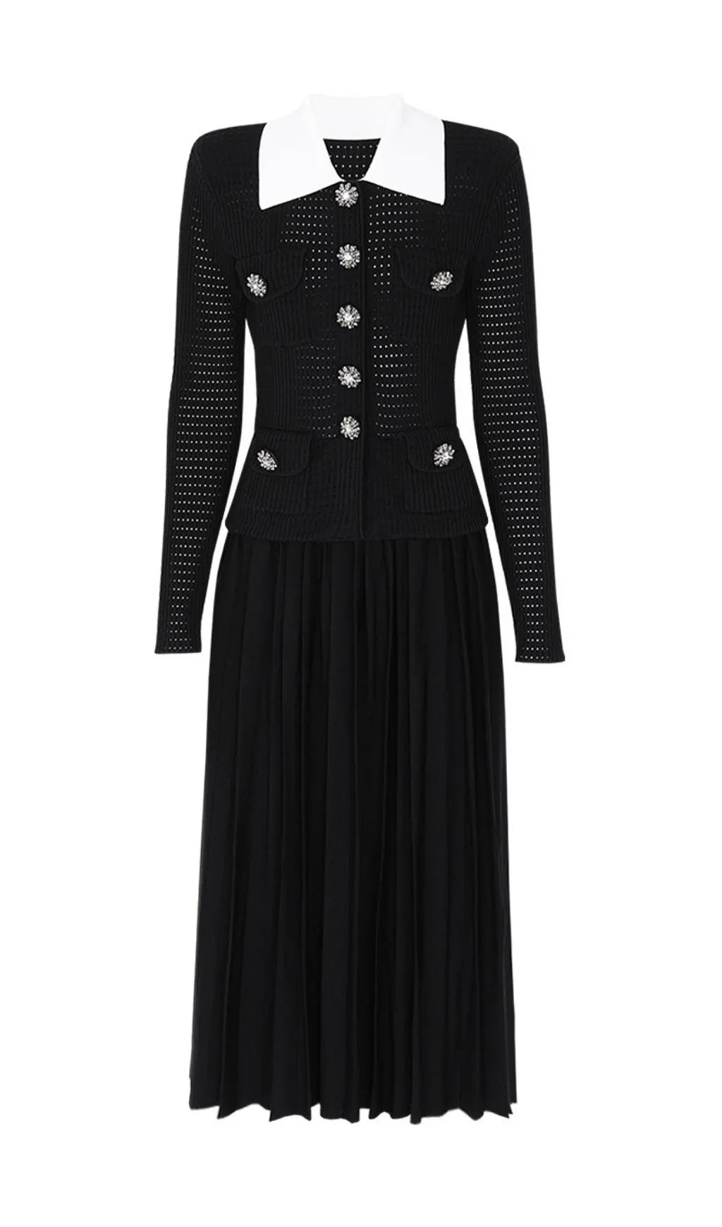 Kary Long Sleeve Knit Midi Dress Flowering Girl