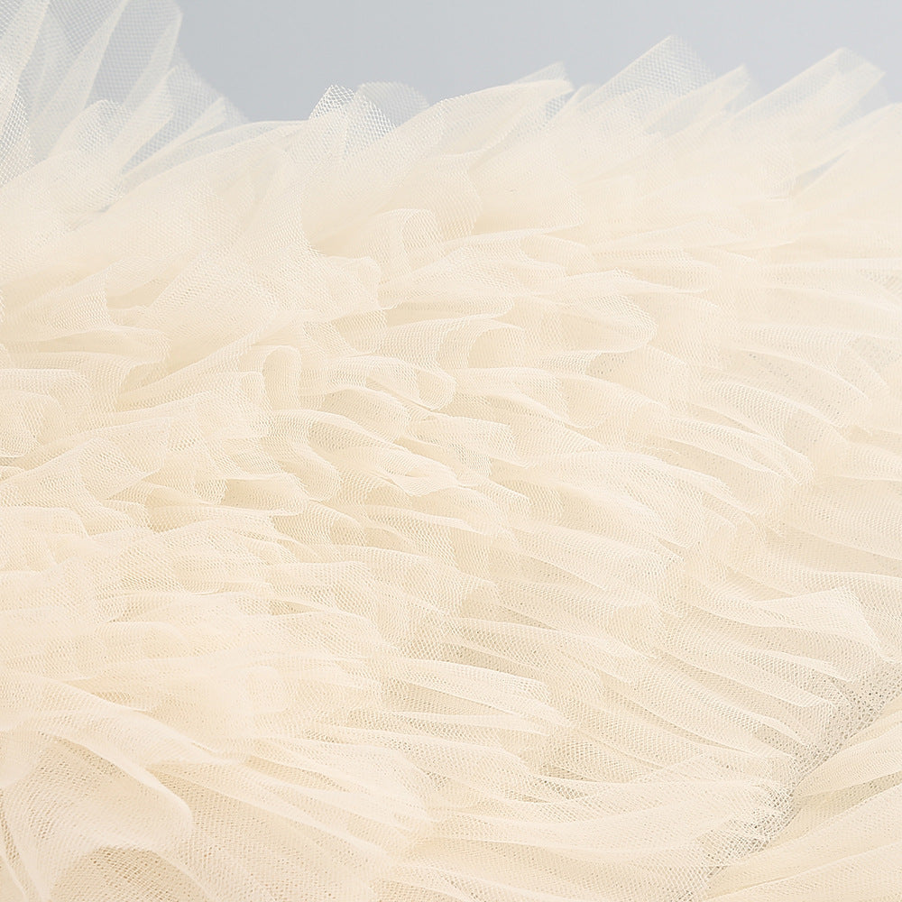 Champagne Tulle Fit-And-Flare Mini Dress Flowering Girl