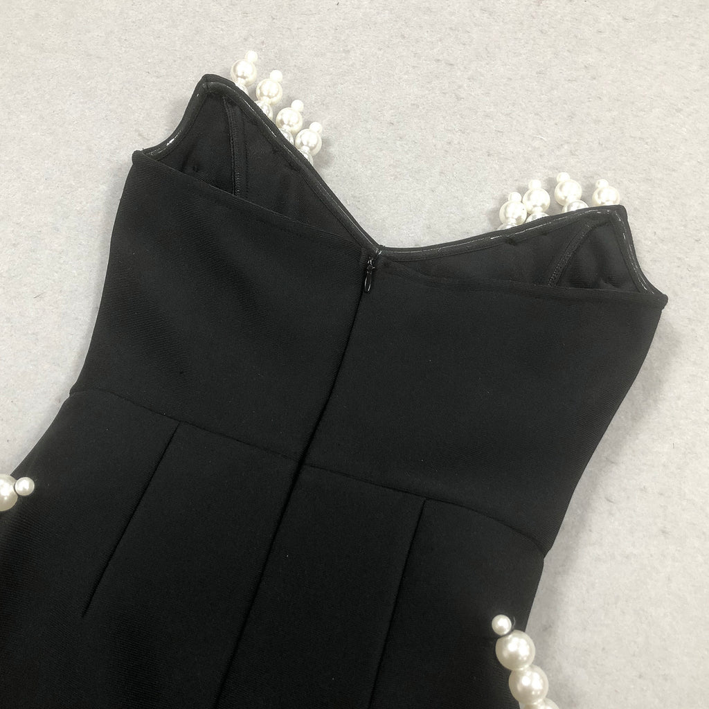 Debra Black Strapless Pearl Maxi Dress Flowering Girl
