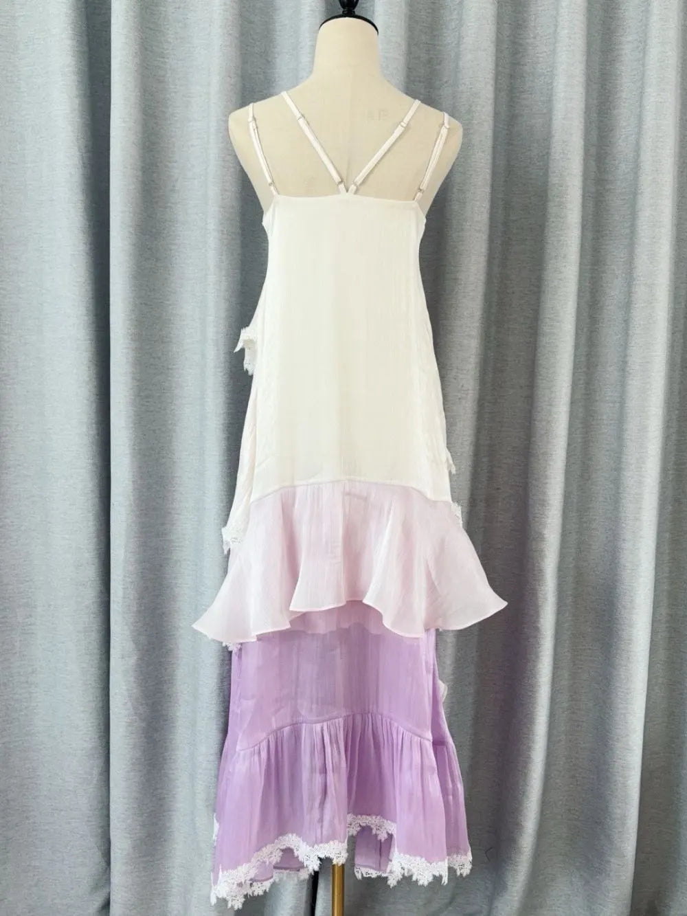Maude Purple Spaghetti Lace Layered Maxi Dress Flowering Girl