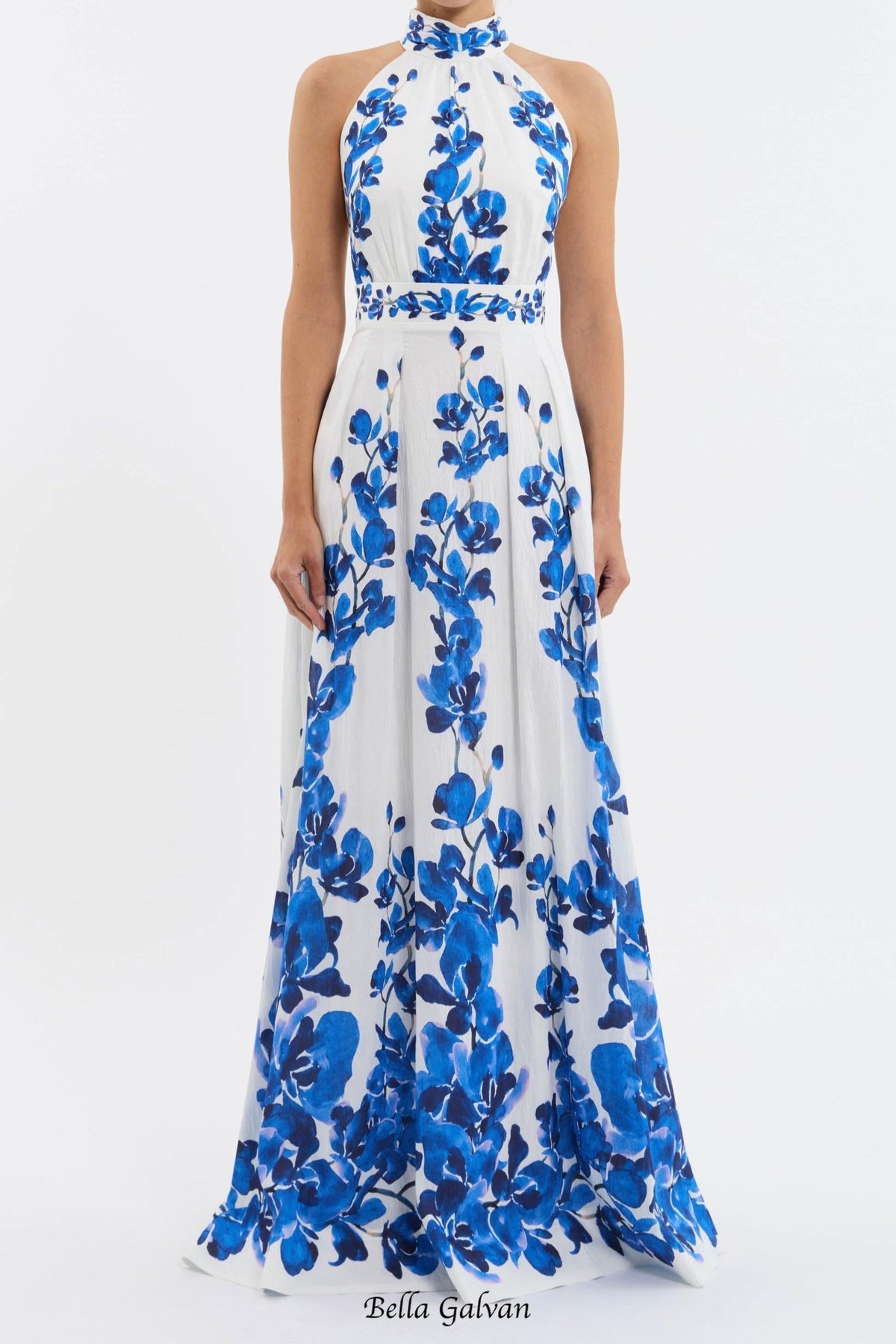 ashley orchid print maxi dress in white Flowering Girl