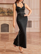 Mikayla Black Beaded Maxi Dress Flowering Girl
