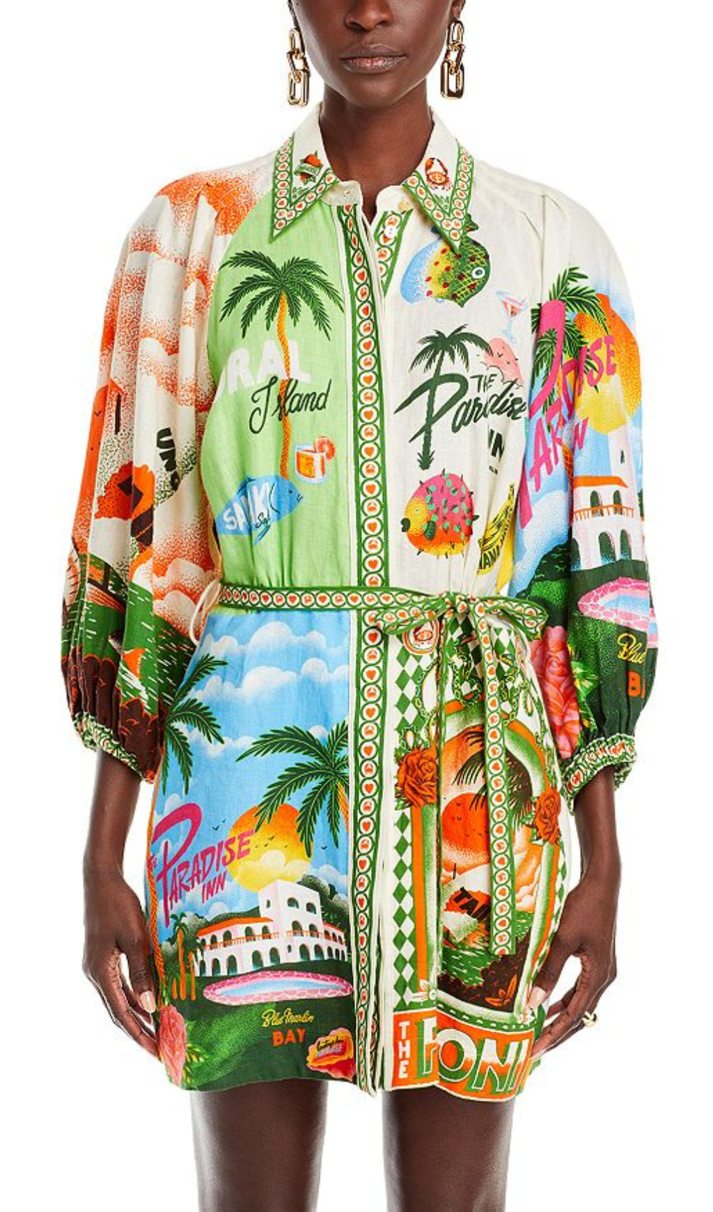 PARADISO PRINTED LINEN DRESS Flowering Girl