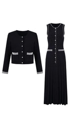 Fatin Black Knit Beaded Cardigan & Midi Dress Flowering Girl