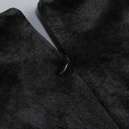 Victoria Bow Cascade Velvet Maxi Dress In Black Flowering Girl