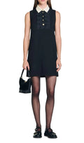 Short Dress with Contrast Collar Flowering Girl