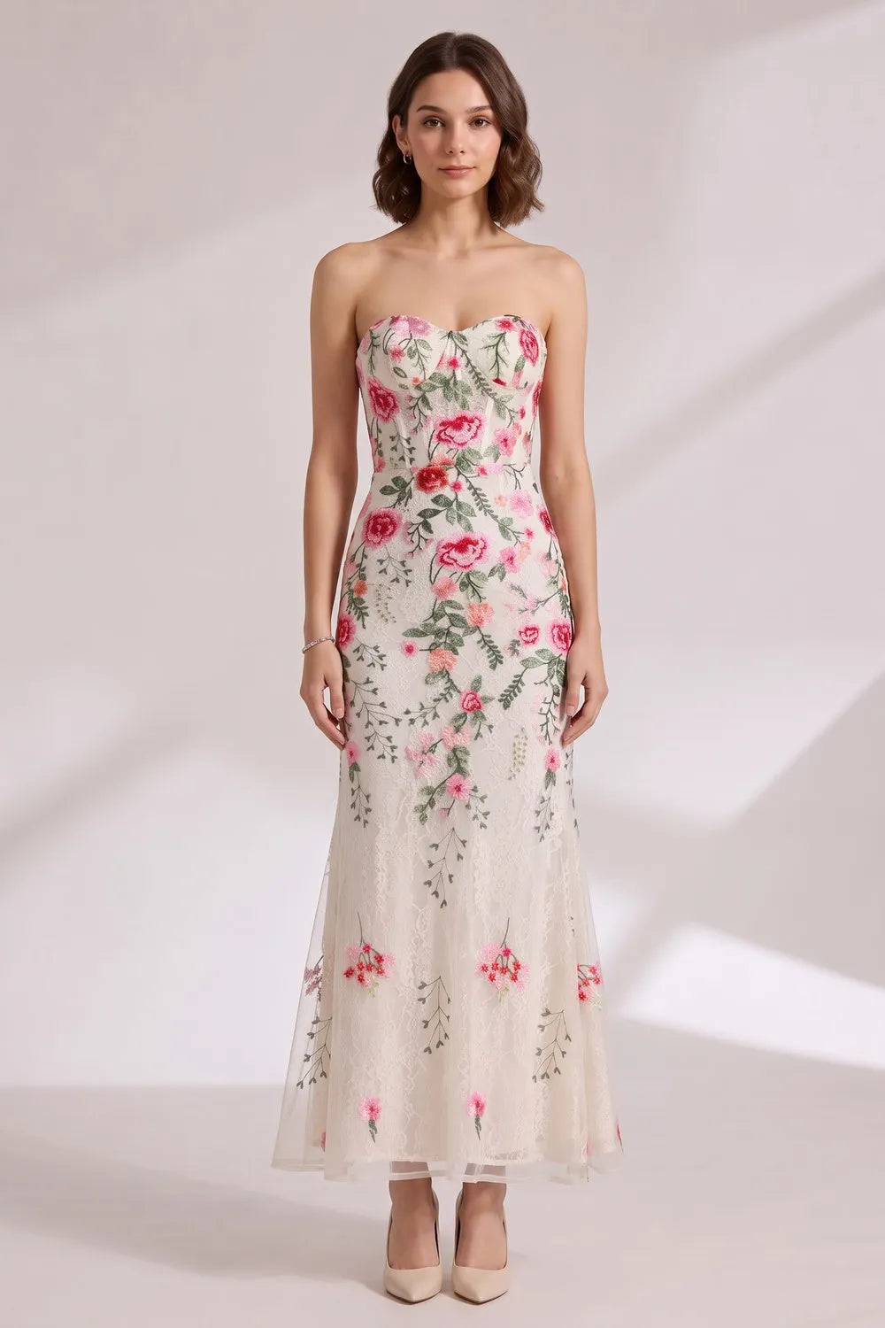 Cream Lace Mermaid Dress Flowering Girl