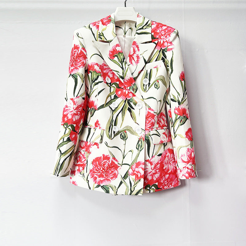 Garrett Flower Printed Blazer & Pants Set Flowering Girl