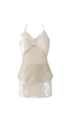 Keila Halter Sequin Beaded Mini Dress Flowering Girl
