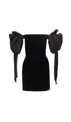 Cadee Black Off-Shoulder Mini Dress Flowering Girl