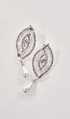 Oaelix Rhinestone Pearl Earrings Flowering Girl