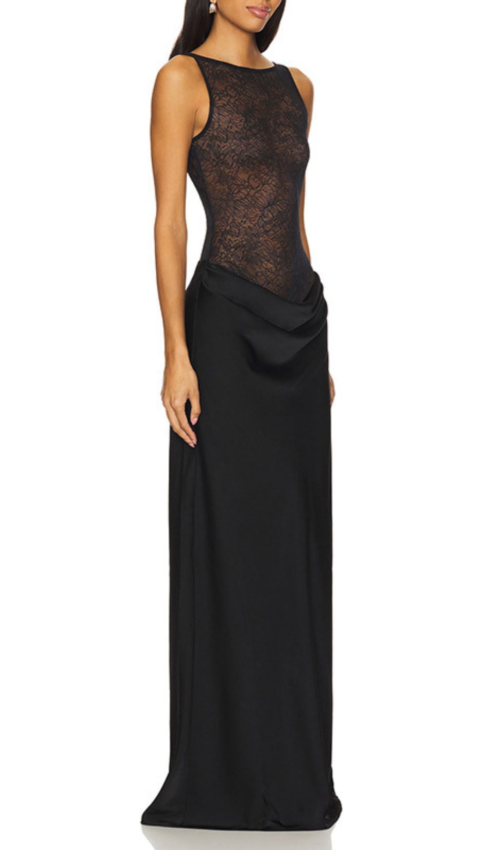 Jadine Black Lace Maxi Dress Flowering Girl