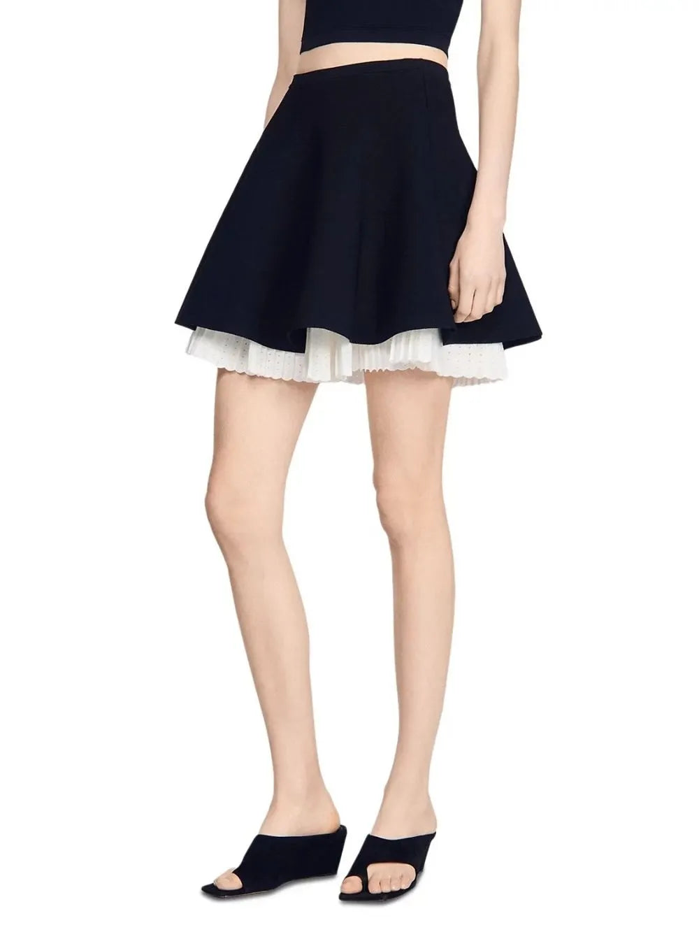 Two Tone Knit Skater Skirt Flowering Girl