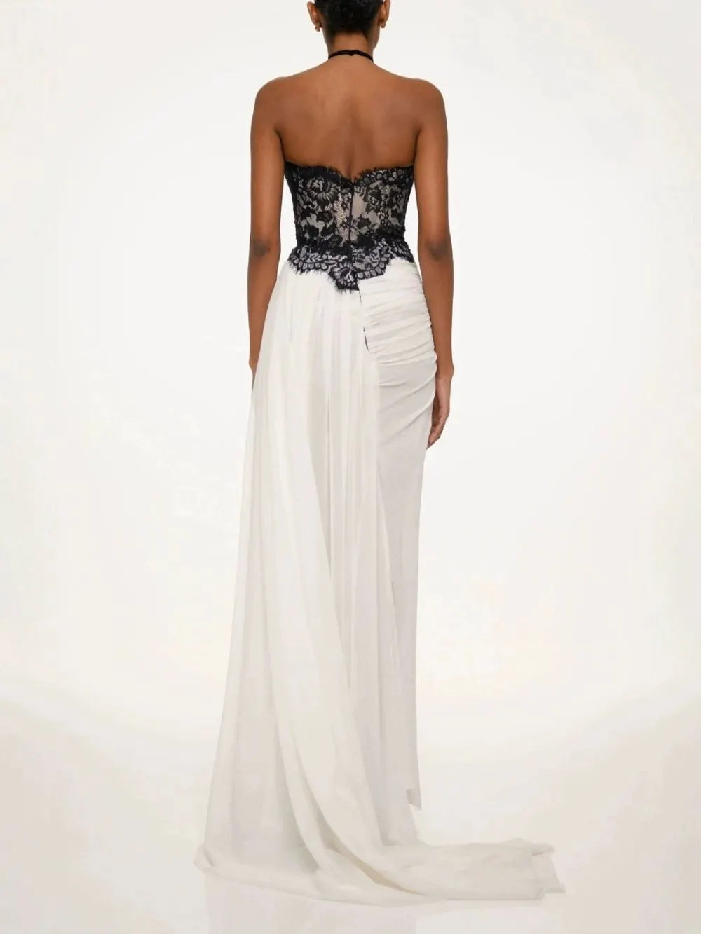 Brittney White Halter Draped Maxi Dress