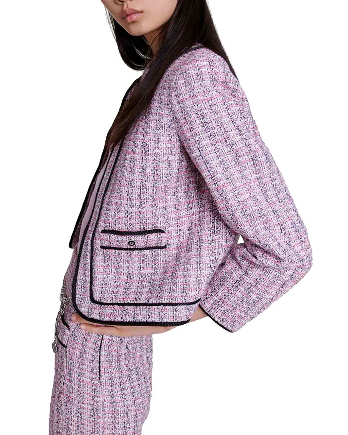 LONG-SLEEVE TWEED BOUCLE JACKET Flowering Girl