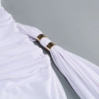 Mayliesha White Ruched Maxi Dress Flowering Girl