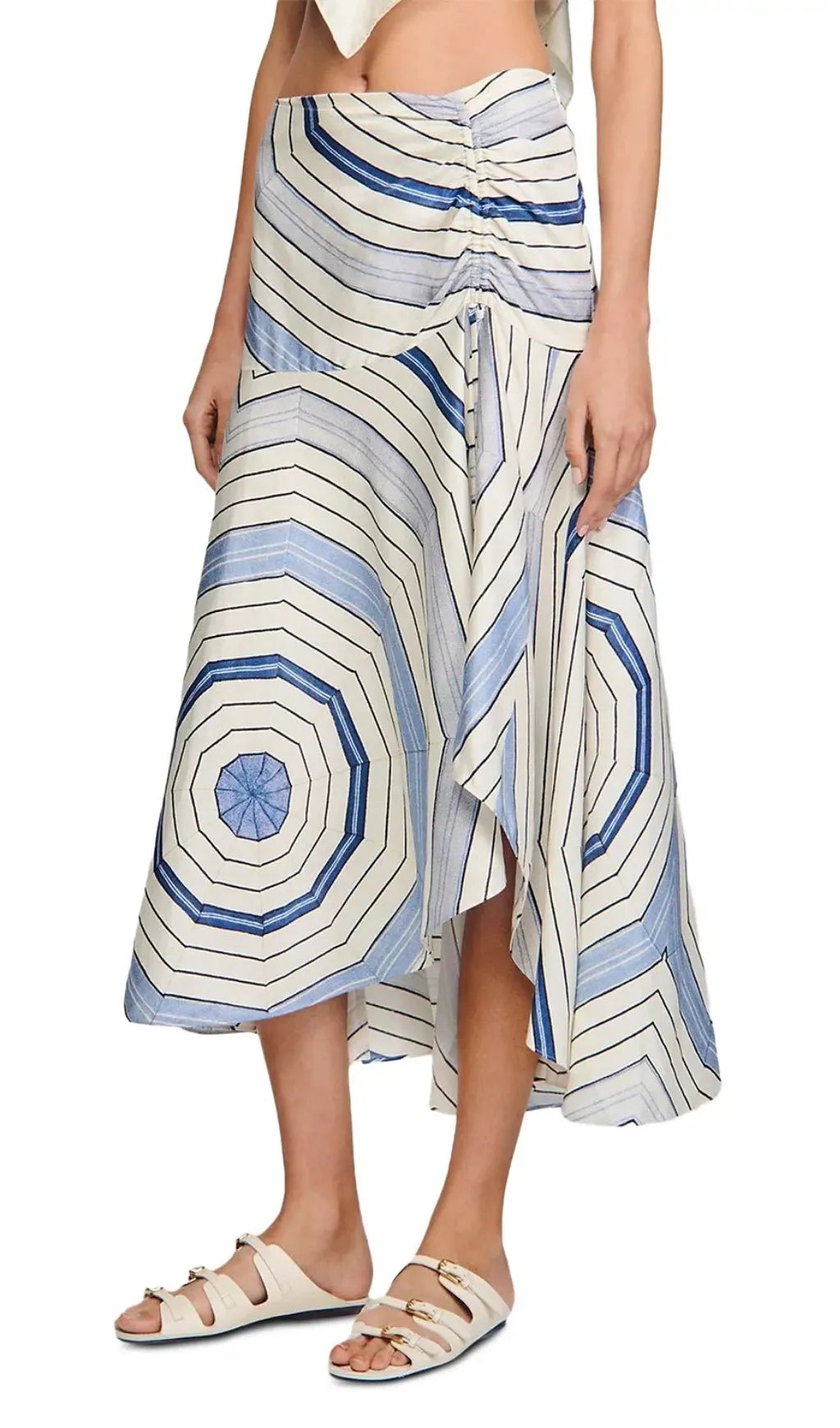 Spiral Motif Maxi Skirt Flowering Girl