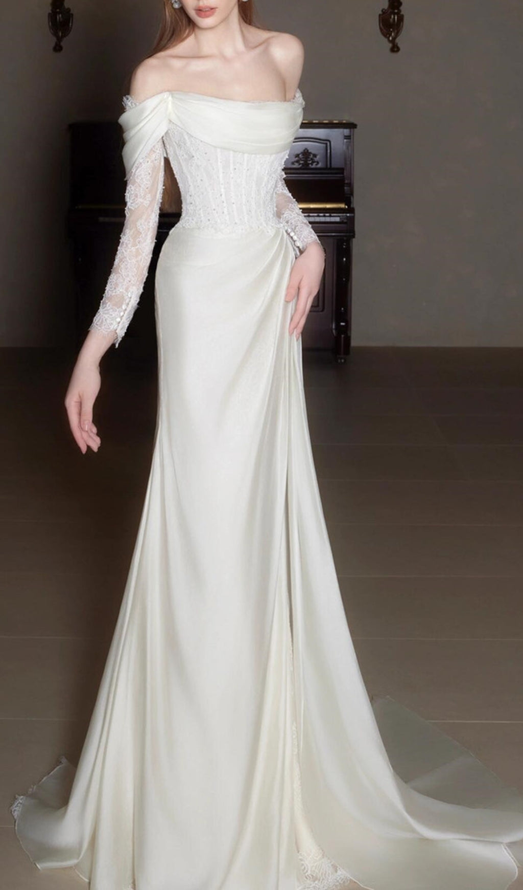 Clio White Lace Corset Wedding Dress Flowering Girl