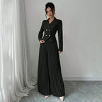Black Long-Sleeved Suit Flowering Girl