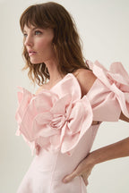 Etta Flower Strapless Mini Dress In Pink Flowering Girl