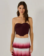ashley Gradient Fringe Corset Two Piece Bandage Set Flowering Girl