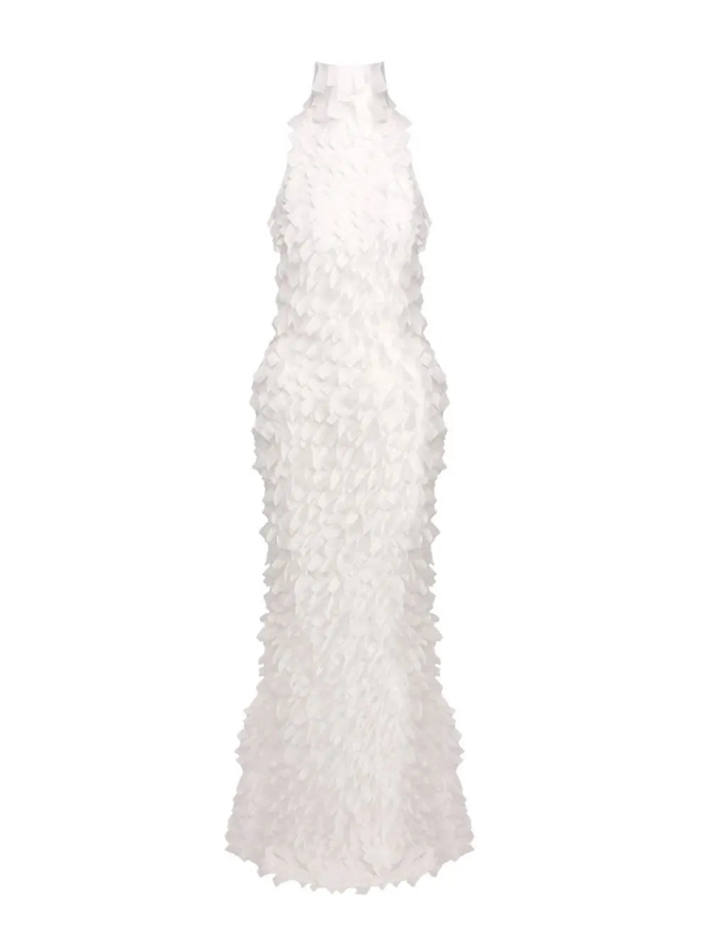Melba White Halter Maxi Dress Flowering Girl