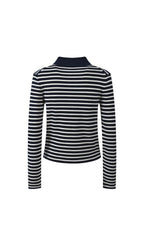 Striped Polo Cardigan Flowering Girl