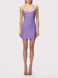 Halter Structured Dress Purple Flowering Girl