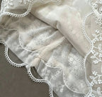 Strapless Scalloped Lace Tiered Mini Dress Flowering Girl