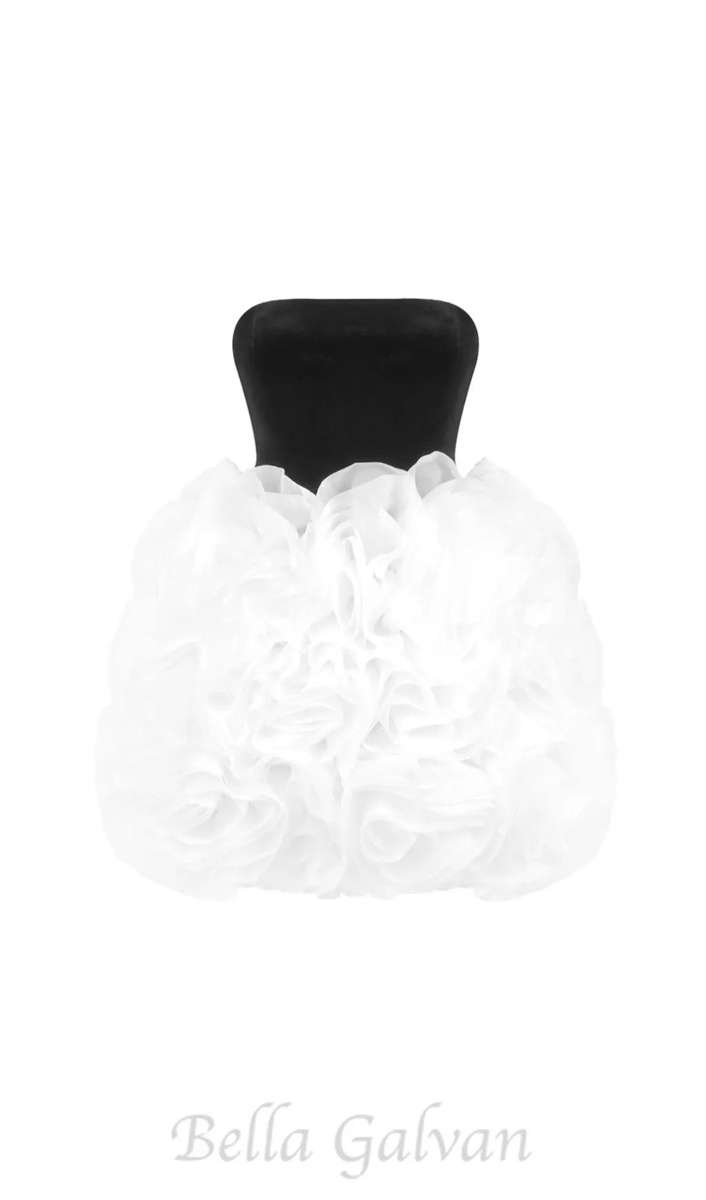 tina white 3d flowers strapless black mini dress Flowering Girl